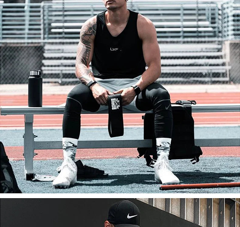 Men Summer Cotton Sleeveless Tank Top Gym Bodybuilding Fitness Running Workout Casual Athletic Sportswear Training Vest Clothing