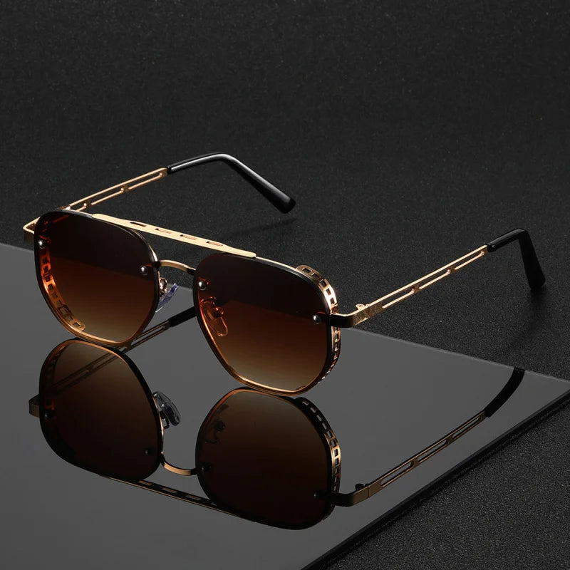 2026 New Classic and Fashionable Double-beam Metal Sunglasses, High-end, Simple and Versatile Sun Glasses for Man Women