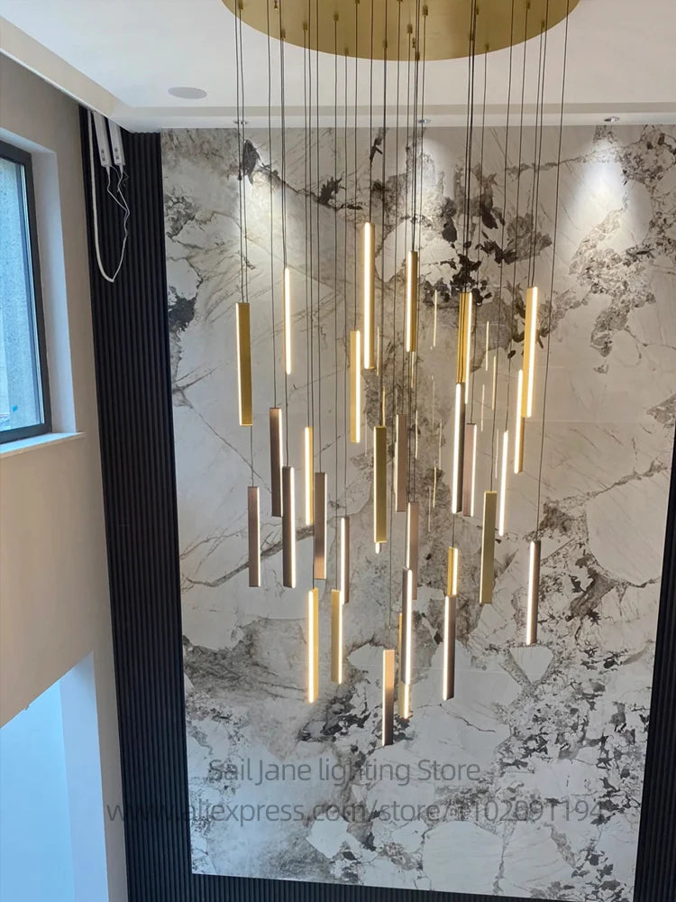 Modern Stair Chandelier Indoor Lighting Ceiling Lamp Attic Room hanging Light LED Chandeliers For Living Room Pendant Lights