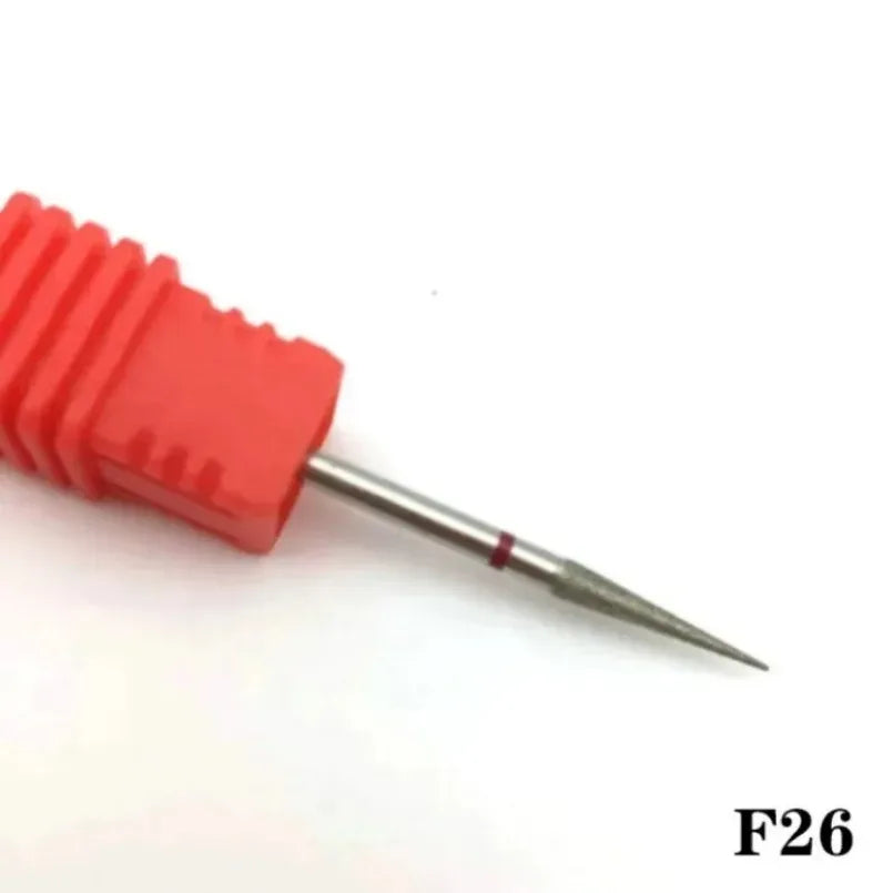 Flame Cone Cuticle Clean Nail Drill Bit 3/32'', Professional Safety Carbide Diamond Nail Bit Nail Cleaner for Cuticle Dead Skin