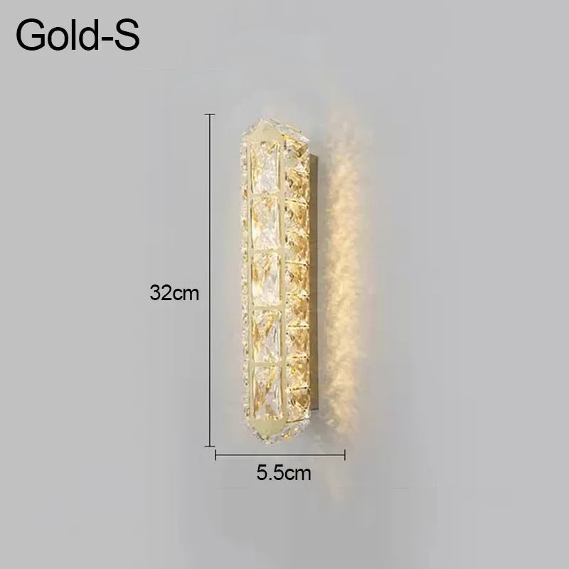 Luxury Modern LED Crystal Remote Control Wall Lamps for Living Room Bedroom Decoration Indoor Lights Fixtures Home Wall Decor