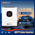 ECGSOLAX 6.5KW 5KW Hybrid Solar Inverter Pure Sine Wave 24V 48V 230V Off Grid Inverter 160A 120A Mppt Solar Controller With WIFI