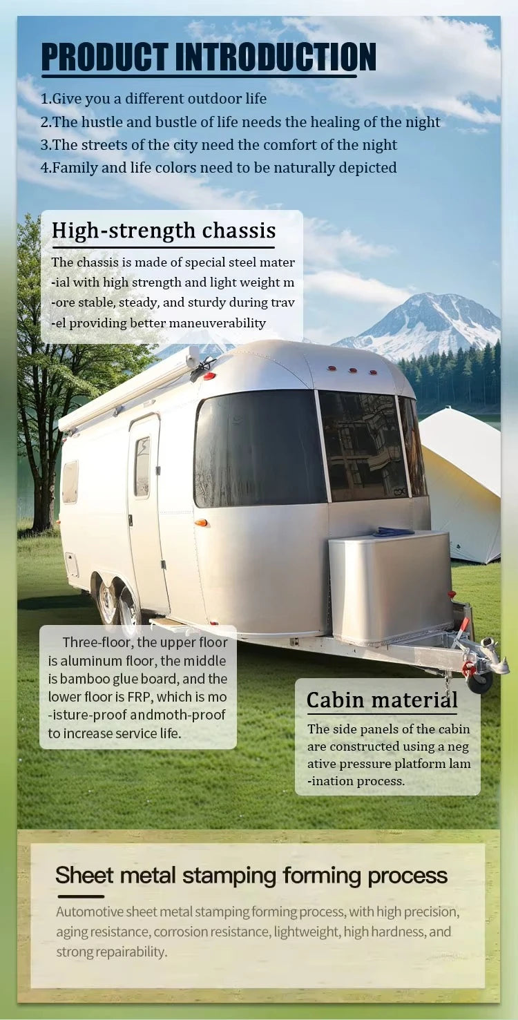 Customized Offroad Outdoor Pop Up Camper Trailer Portable Travel RV Caravan with Bathroom for Camping Trips