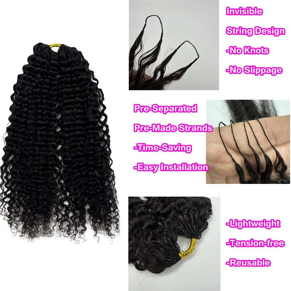Deep Curly Crochet Human Hair Knotless Pre-Separated Crochet Hair Extensions 100% Human Hair Full Head Brazilian Hair For Women