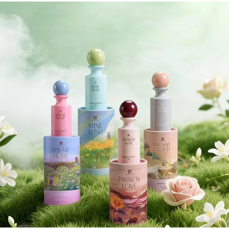 Luxury Floral Fruity Perfume,Cylindrical Gift Box Women's Scent,Rose/Jasmine/Sandalwood/Amber/Vanilla/Musk/Raspberry Fragrance