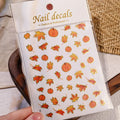 1pcs Autumn Gold Red Maple Leaf Nail Sticker 5D Embossed Jelly Maple Leaves Nail Decals Self-Adhesive Fall Leaf Nail Supplies ^5