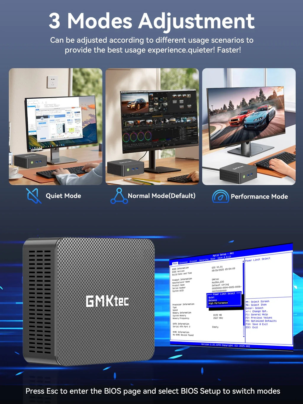 GMKtec NUCBOX G3S Mini PC Intel Alder Lake N95 Win11 Pro Mini PC 8GB DDR4 128/256GB PCIe M.2 SSD WiFi 5 BT5.0 Desktop Computer