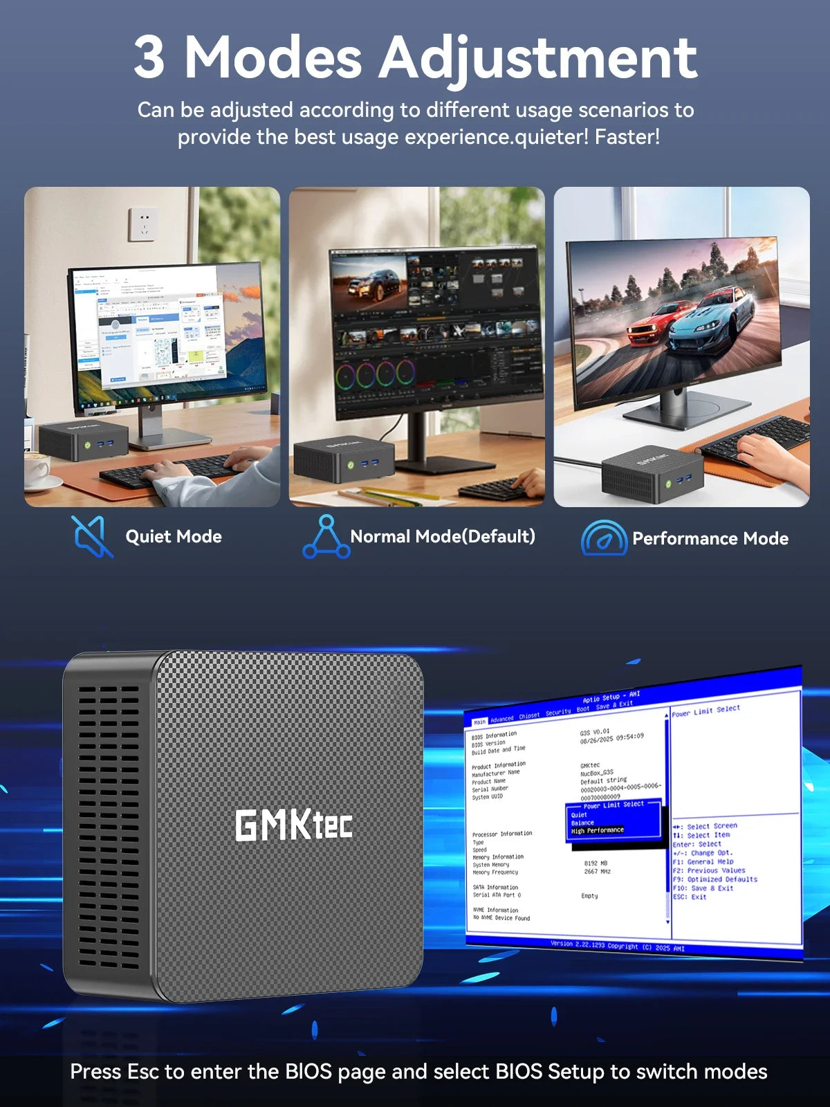 GMKtec NUCBOX G3S Mini PC Intel Alder Lake N95 Win11 Pro Mini PC 8GB DDR4 128/256GB PCIe M.2 SSD WiFi 5 BT5.0 Desktop Computer