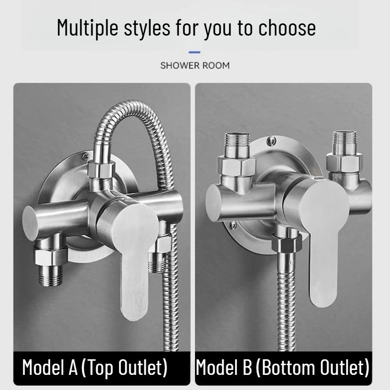 304 Stainless Steel Wall Mounted Hot Cold Shower Mixer Tap Single Handle Bathroom Faucet Accessories