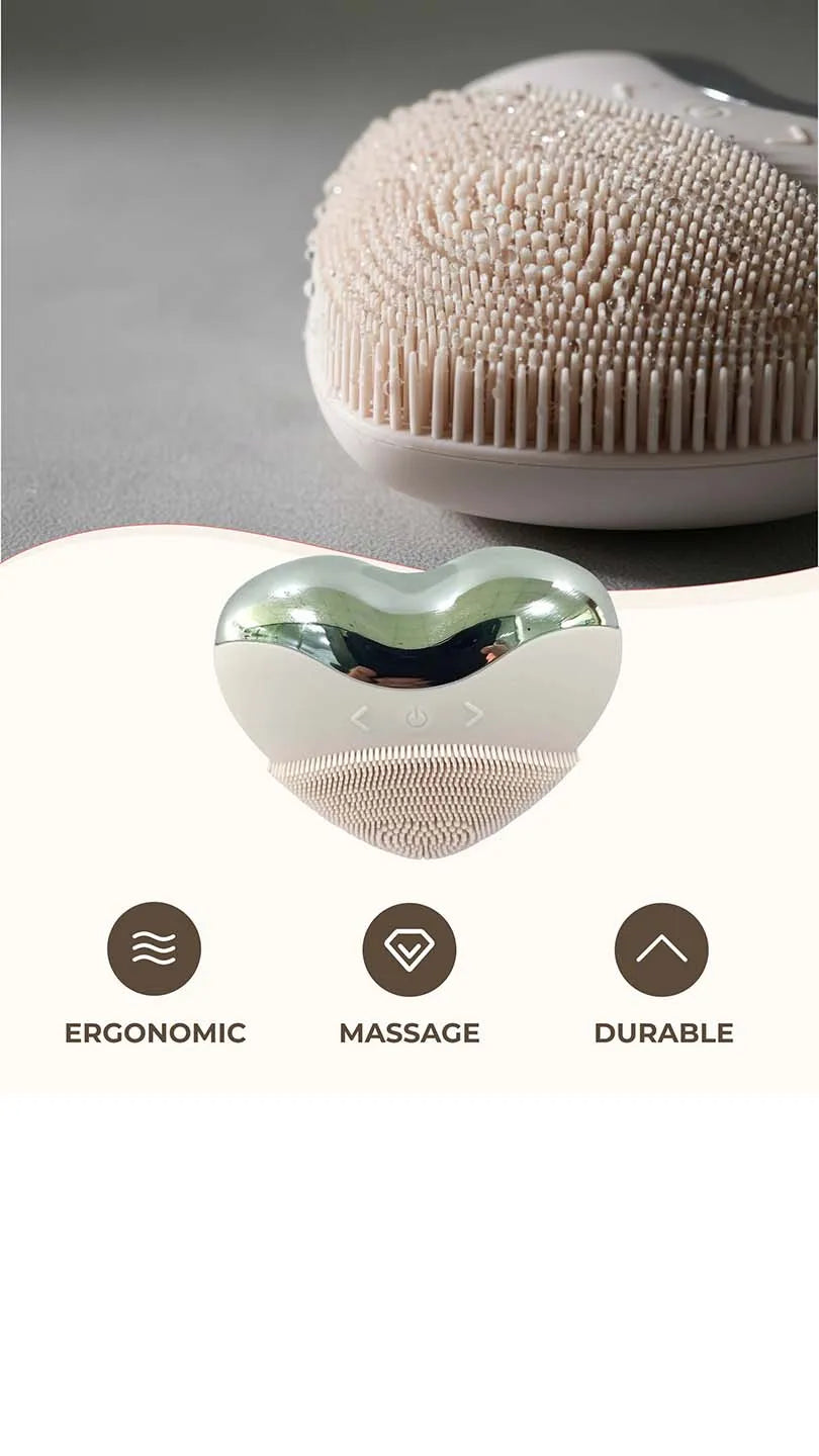 Heart-Shaped Rechargeable Waterproof Silicone Face Cleanser Festival Gift for her