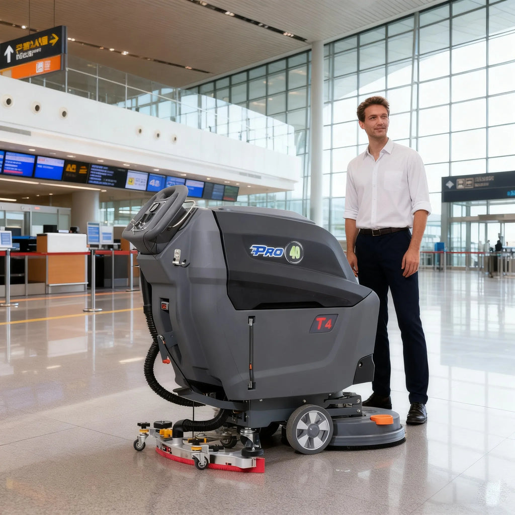 T4B Hand-pushed China Supplier Industrial Floor Cleaner Scrubber Warehouse Cement Floor Washing Machine