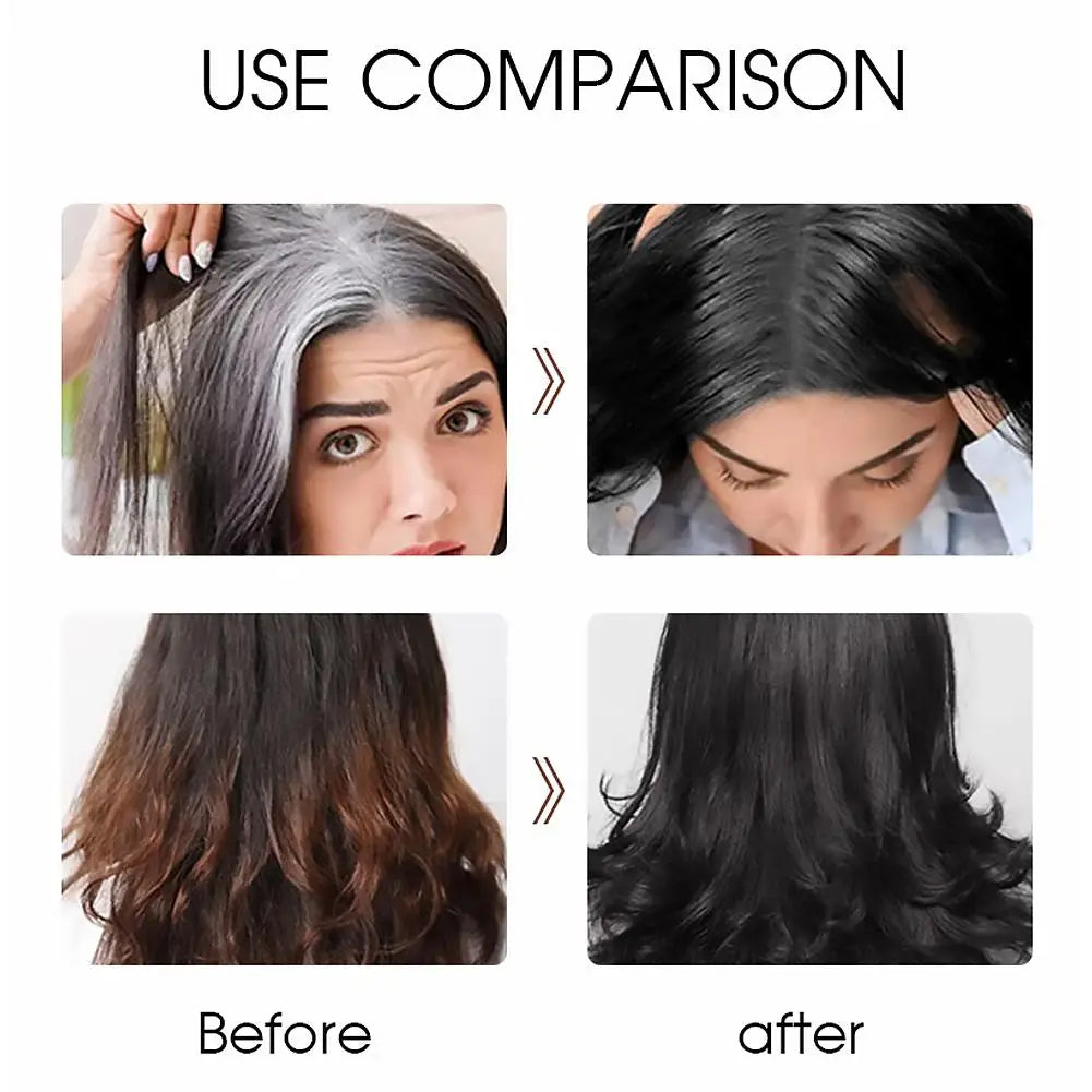 3-in-1 Collagen Argan Oil Shampoo Long-Lasting Black Hair Dye Shampoo for Men Women Nourishes Colors Gray Hair, 420ml Formula