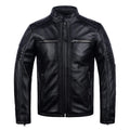 AYUNSUE Pure Cowhide Men Leather Jacket Fashion Stand Collar Short 100% Genuine Cow Leather Real Jacket Slim-fit Motorcycle Wear