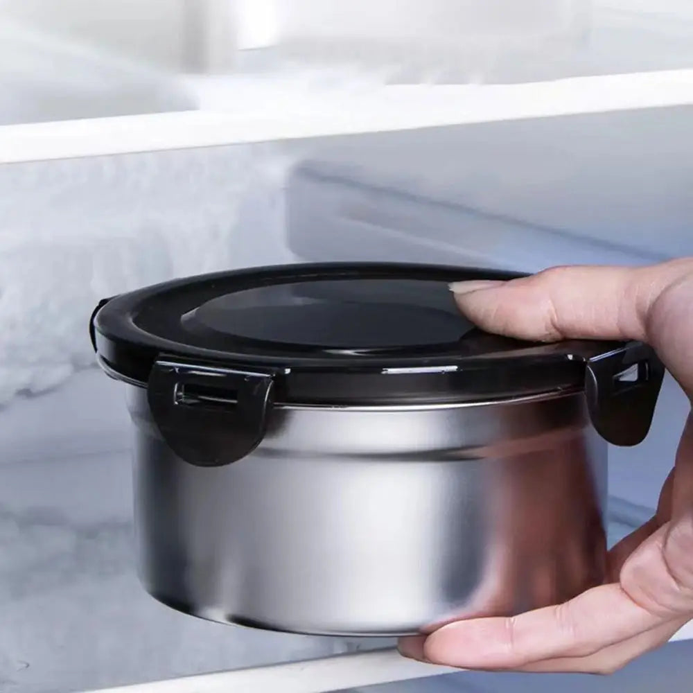 1Pcs Fresh Keeping Lunch Box Lunch Meal Prep Storage Round Bowl Food Container Fridge Kitchen 304 Stainless Steel