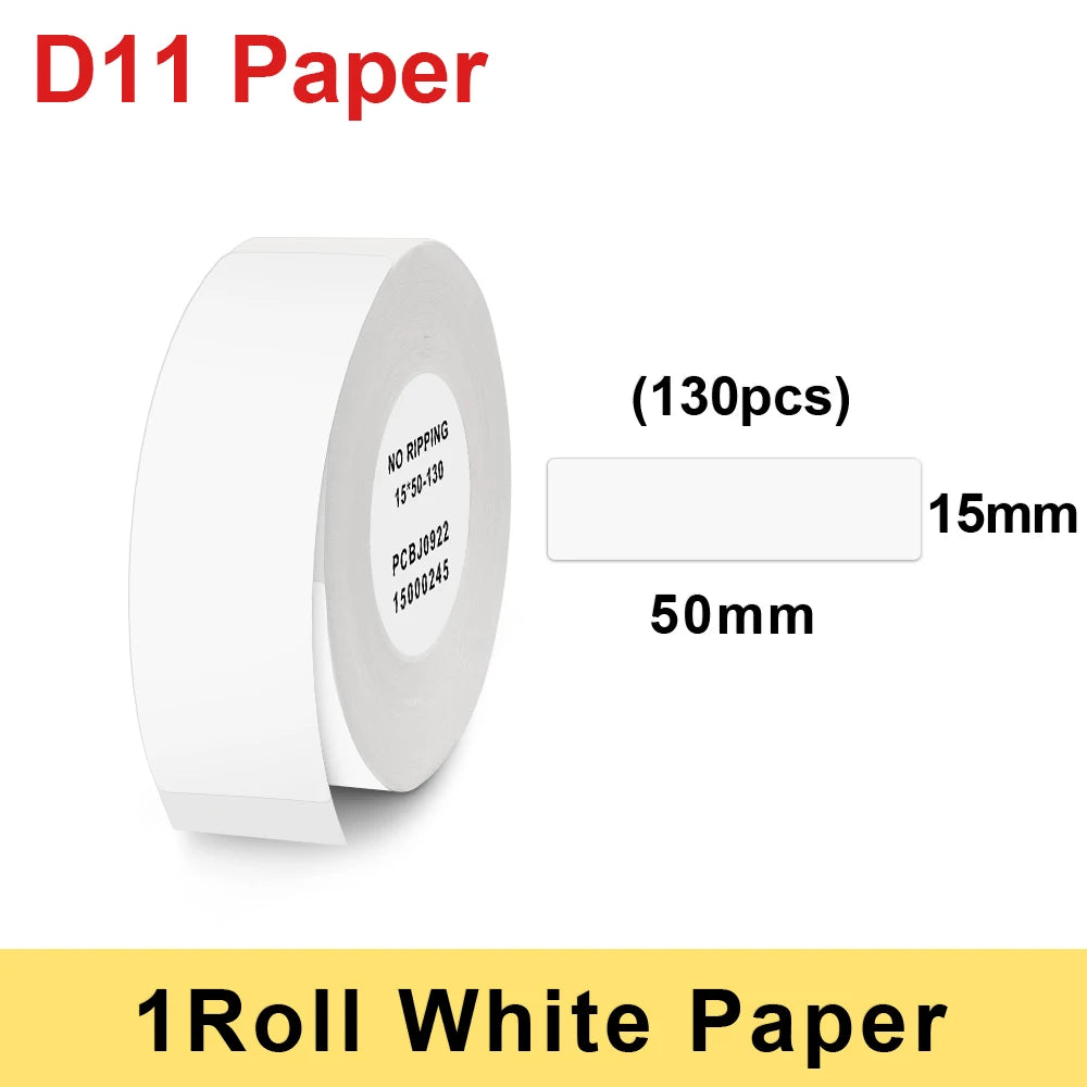 1Roll Niimbot D11 D101 D110 H1 Label Sticker Paper Rolls Various sizes of White Color Rolls