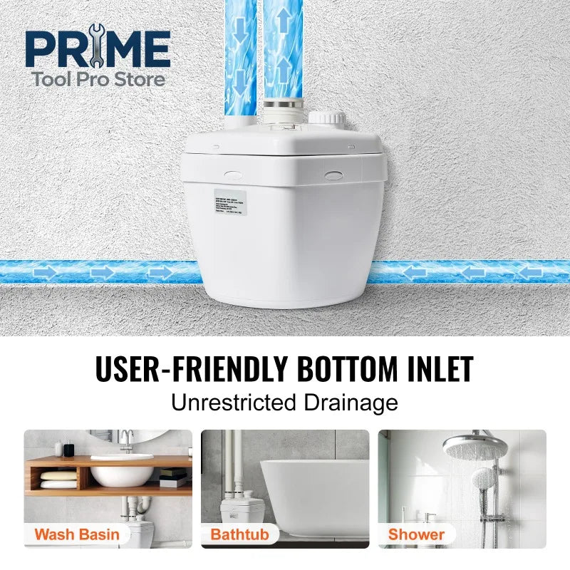 Utility Sink Pump 1/3 120V 1750 GPH Flow 18 ft Head Under-Sink Sump Pump System Utility/Laundry Sink Pump