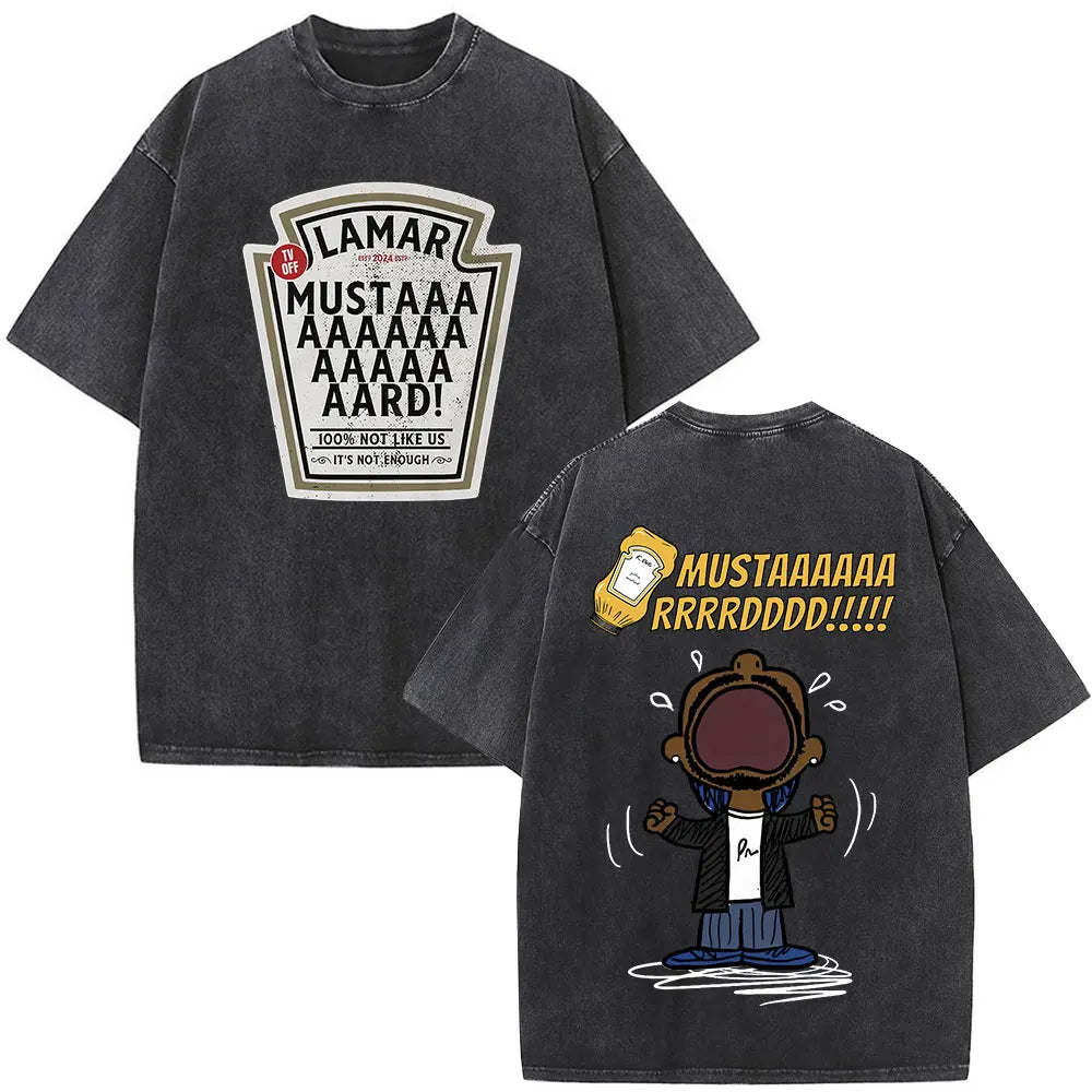 Kendrick Lamar To Pimp A Butterfly Graphic Vintage Washed T-shirts Men Fashion Hip Hop Retro Short Sleeve T Shirt Streetwear