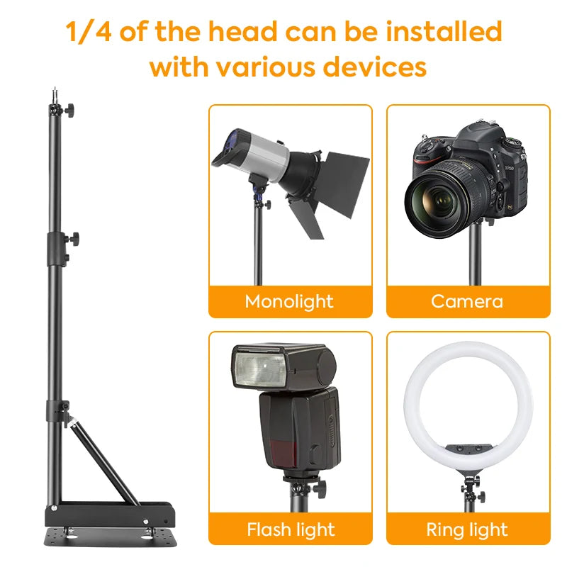 137/175cm Photography Heavy Flexible Ring Light Wall Mount Ceiling Triangle Boom Arm Studio Strobe Lights,Softbox Support Stand