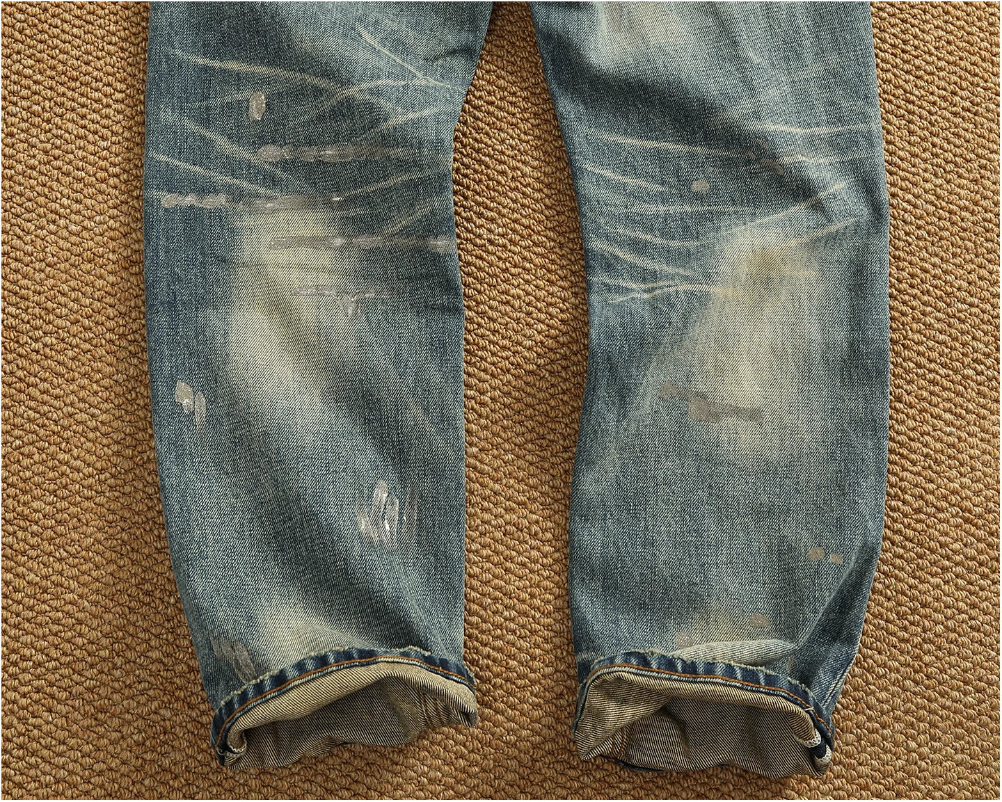 2025 Autumn New American Retro Heavyweight Ripped Denim Men's Fashion 100% Cotton Washed Old Straight Tapered Casual Jeans