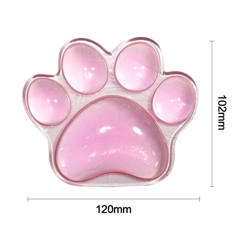 Cute Transparent Cat's Paw Shaped Mouse Pad Comfortable Non-Slip Wrist Rest Pad Mouse Wrist Rest Elbow Rest Mat Wrist Support