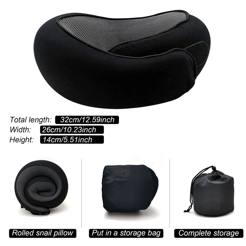 Portable U-shaped Pillow Memory Foam Snail Pillow Soft Noon Break Sleep Pillows Travel Neck Support Travel Neck Pillow