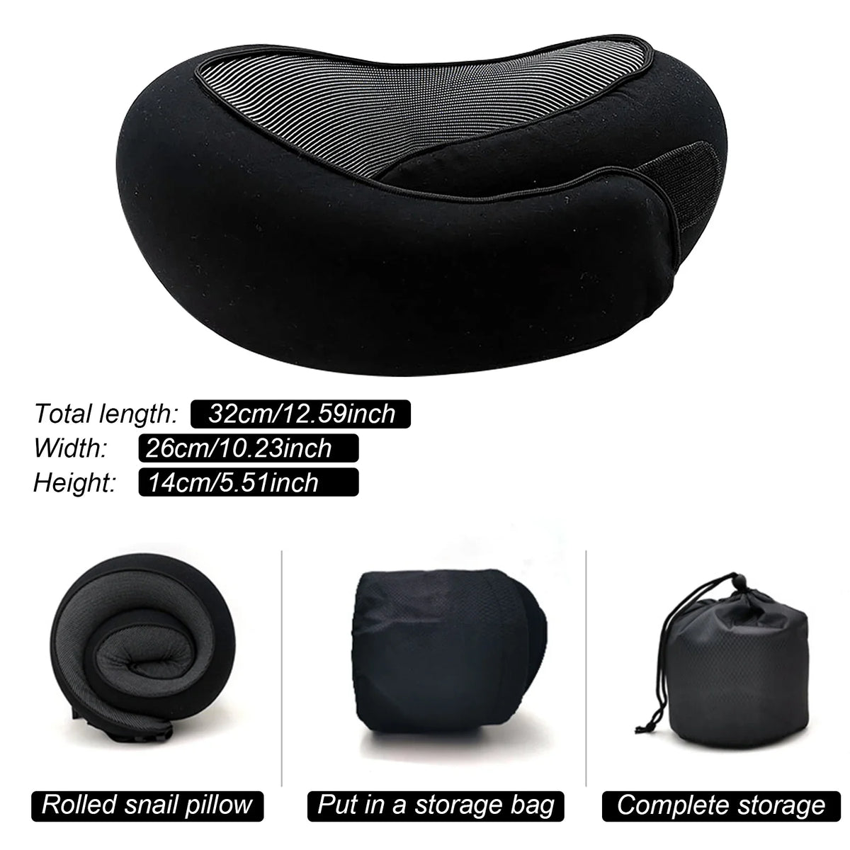 Portable U-shaped Pillow Memory Foam Snail Pillow Soft Noon Break Sleep Pillows Travel Neck Support Travel Neck Pillow