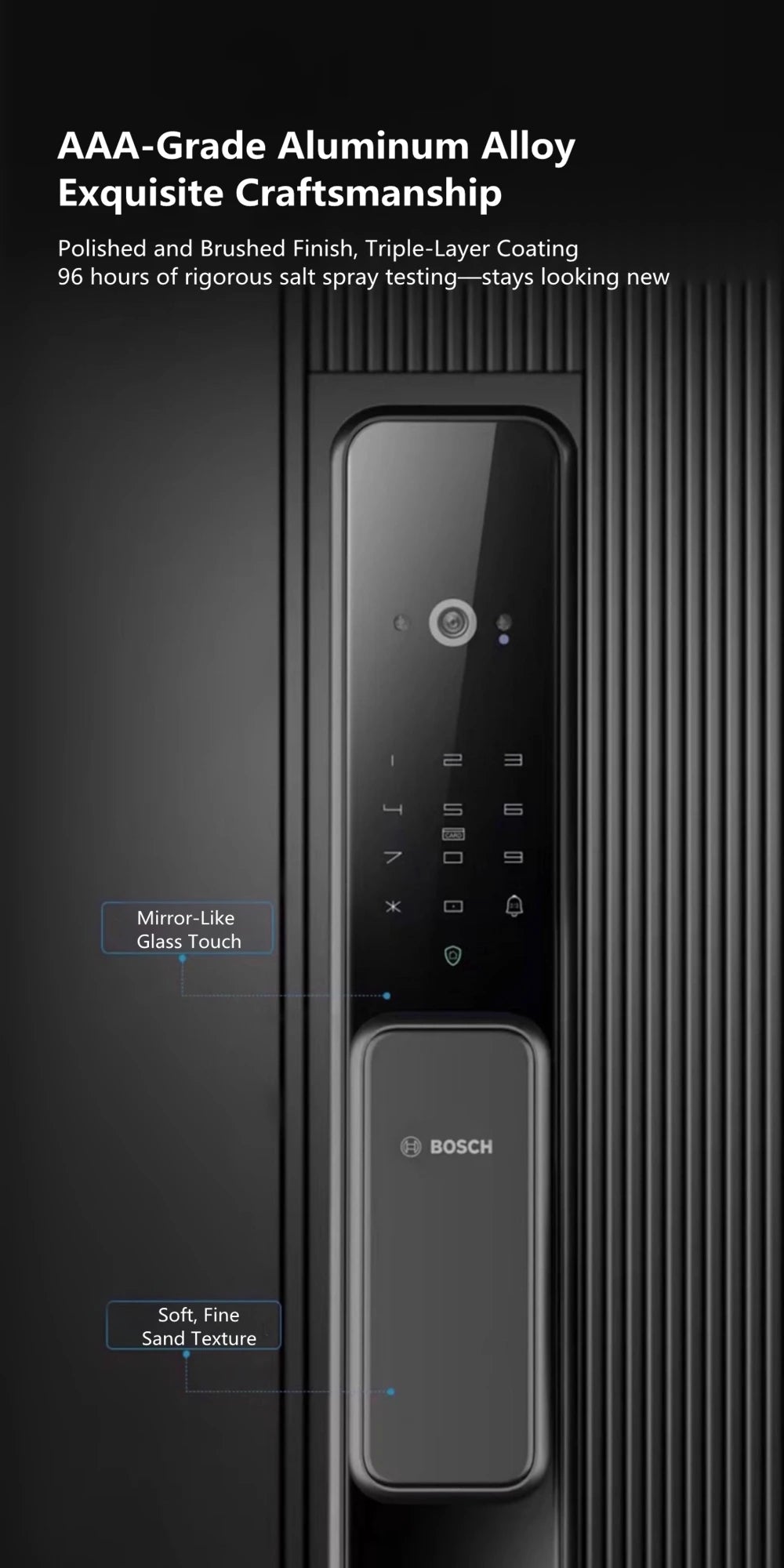 Bosch EL600VF Smart Lock 3D Face Recognition Fingerprint Password Security Electronic Lock for Entrance Doors Anti-Theft Door
