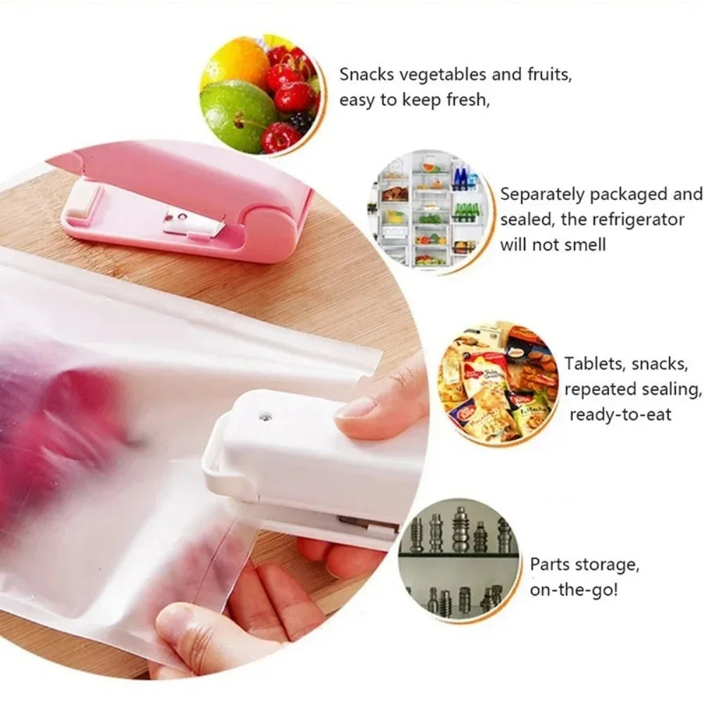Portable Mini Heat Sealer for Plastic Bags Snack Food Bag Sealing Machine Package Closure Sealer Home Kitchen Storage Accessorie