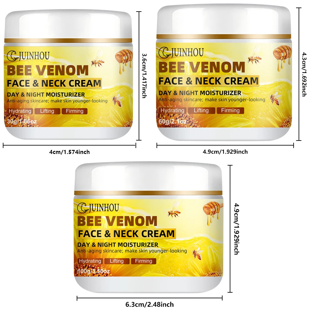 JUINHOUBee Venom Face Cream Lmproves Skin Texture and Soothes Skin Lighten Dark Spots Deep Hydration Suitable for All Skin Types