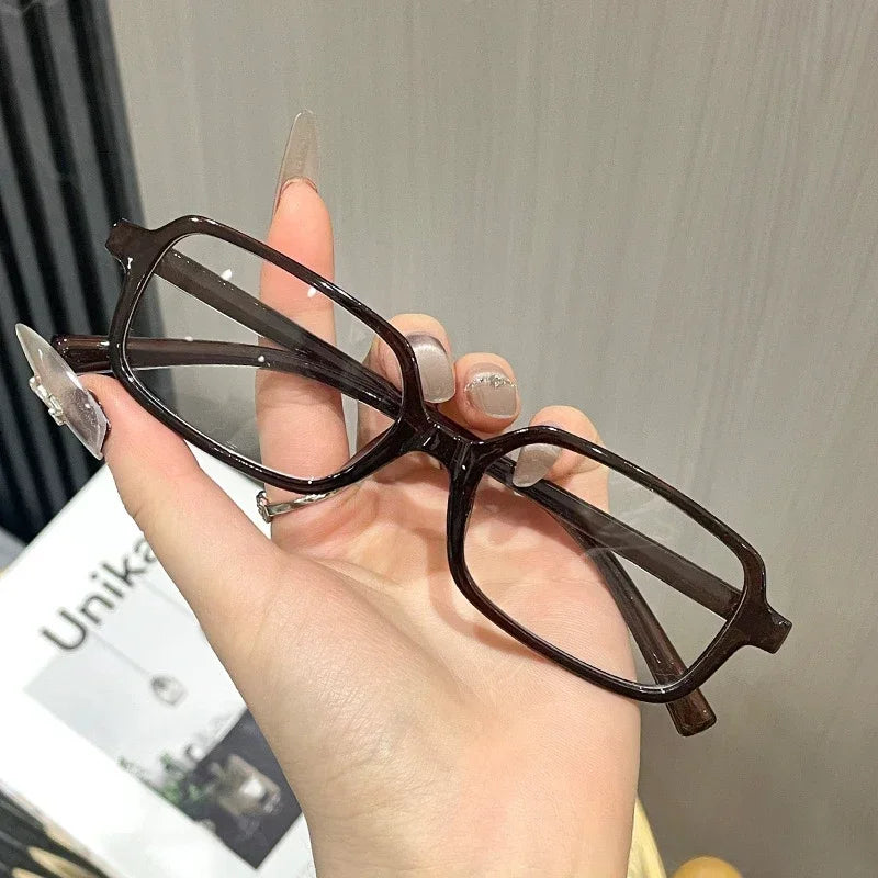 Black Square Small Frame Myopia Glasses Anti Radiation and Anti Blue Light Ultra Light Myopia Glasses Prescription 0 To -4.0