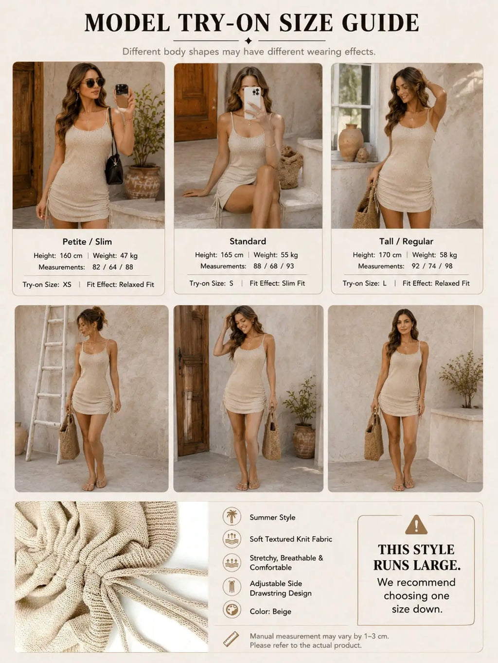 Solid Tie-Up Knit Dress, Sleeveless Elegant Casual, Spring Summer Party Bodycon Mini Dress for Women