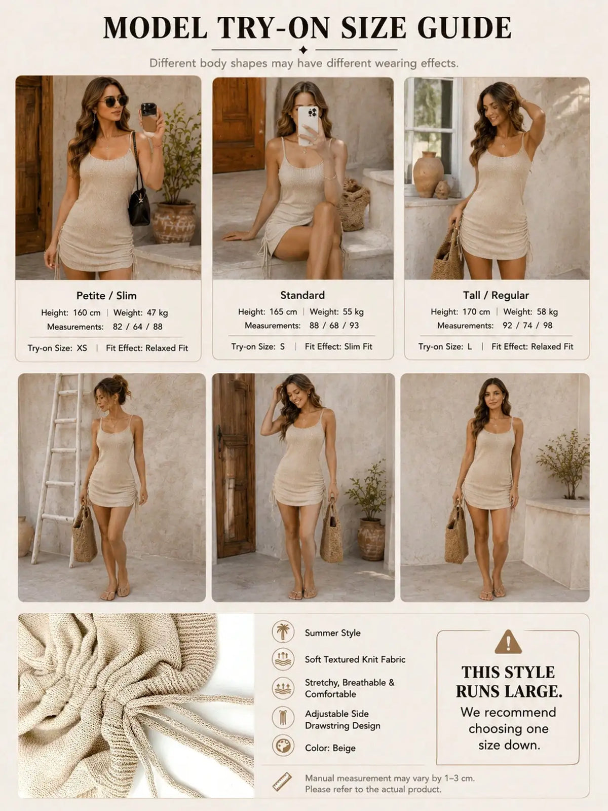 Solid Tie-Up Knit Dress, Sleeveless Elegant Casual, Spring Summer Party Bodycon Mini Dress for Women