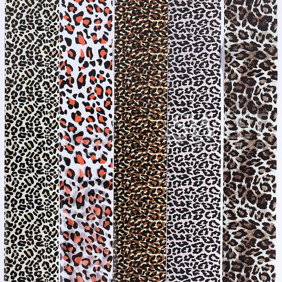 1Box Leopard Print Transfer Nail Foils Sticker Sexy Wild Animal Pattern Design Transfer Decals Sliders DIY Manicure Decoration
