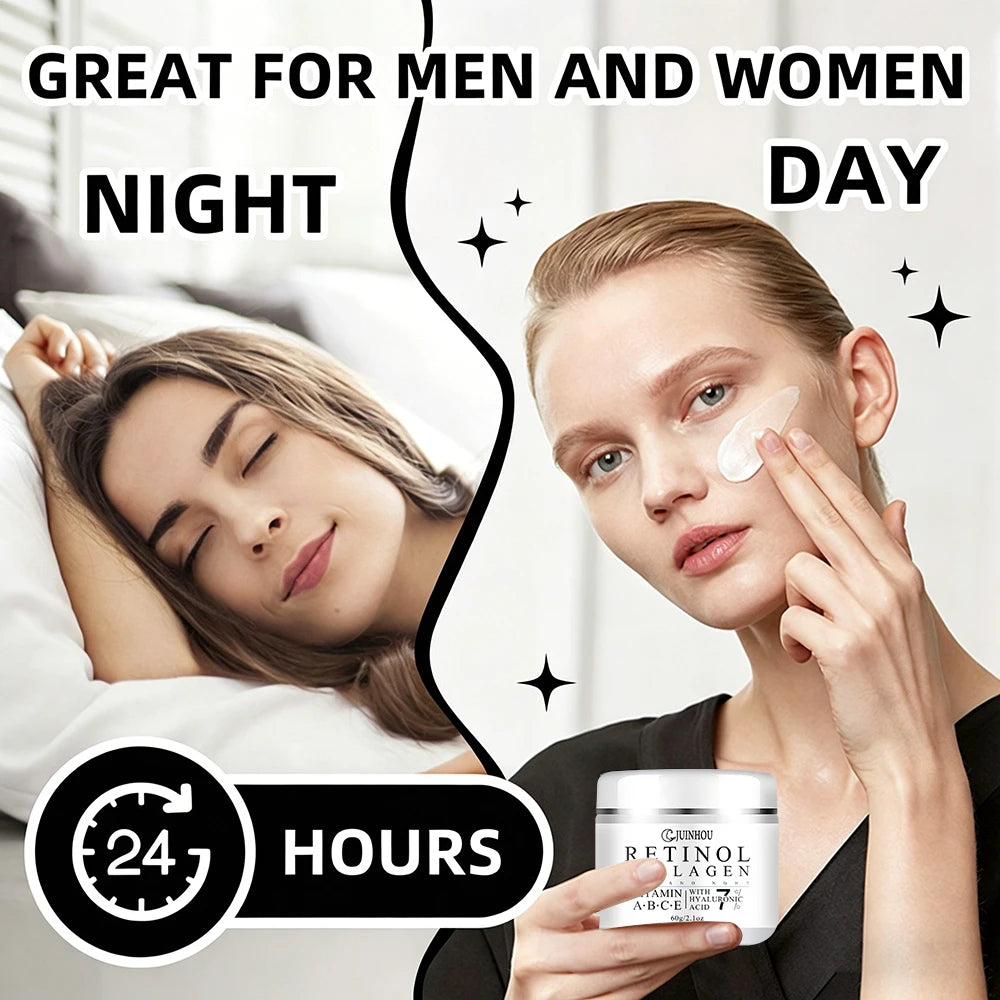JUINHOU Collagen Moisturizing Cream Contains Vitamins A B C E Visibly Brighten and Smooth the Look of Uneven Vomplexion