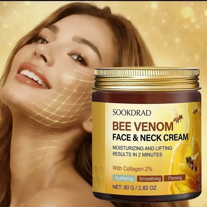 Bee Venom Face & Neck Cream,2% Collagen, moisturizing smooth, all skin, daily morning care,80g