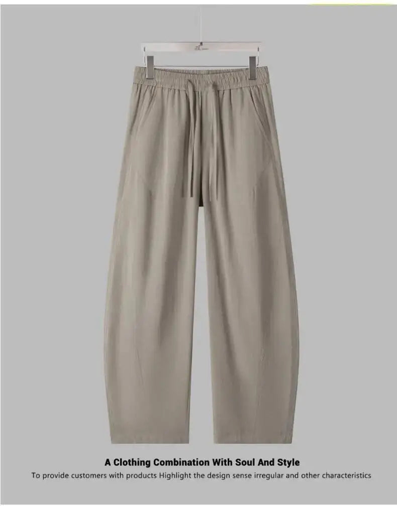 Spring/summer Japanese Retro Work Pants Men Women Breathable Loose Baggy Curved Pants Streetwear Cityboy Casual Balloon Pants