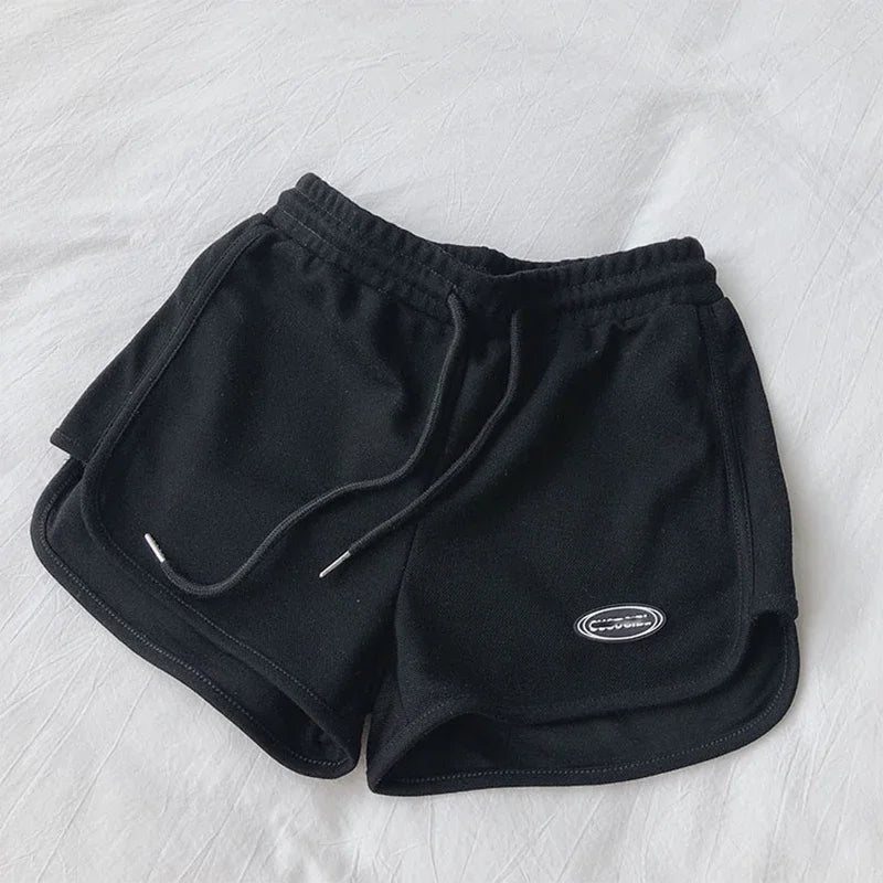 SMVP 2026 Women Casual Drawstring Sports Shorts Thin High Waist Yoga A-line Shorts Loose Women Running Straight Trousers Summer