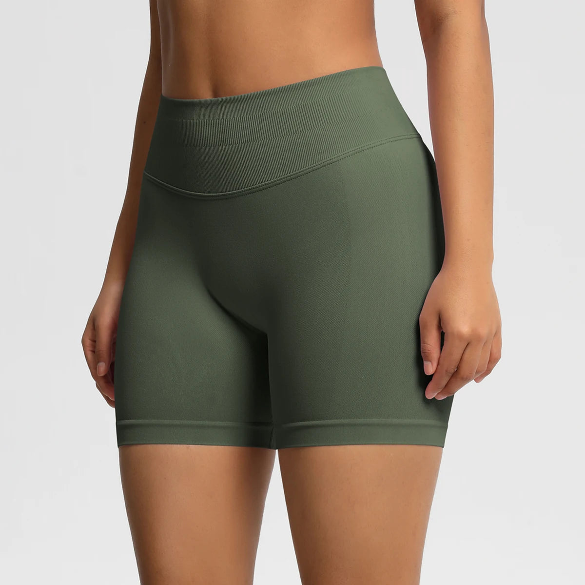 Women Shorts Low Ribbed Waist Band Yoga Shorts Seamless Scrunch Bum Workout Gym Shorts Booty Hight Stretch Running Shorts