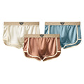 3PCS/Pack Luxury Solid Satin-like Boxer Man Cool 10A Antibacterial Silk U-shape Pouch Men's Panties High Elastic Wais Underpants