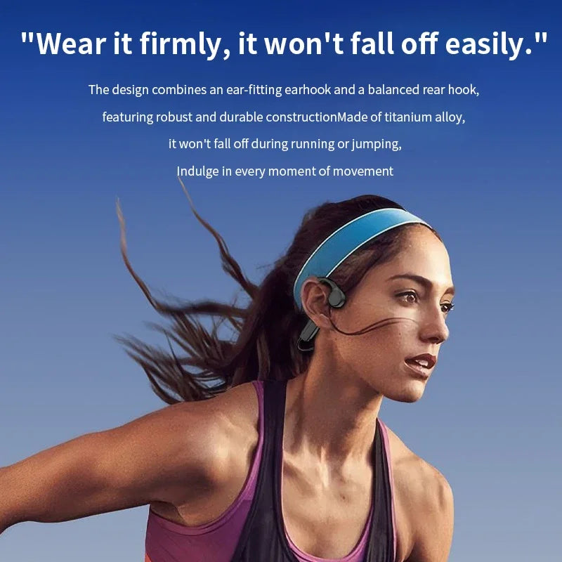 Bluetooth Wireless Bone Conduction Headphones Open Ear Headphones With Mic Waterproof Headphones For Sports Running