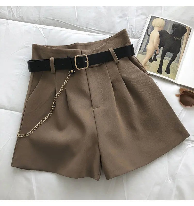 Women's Summer Suit Shorts 2025 New Korean Version Slim High Waist Casual