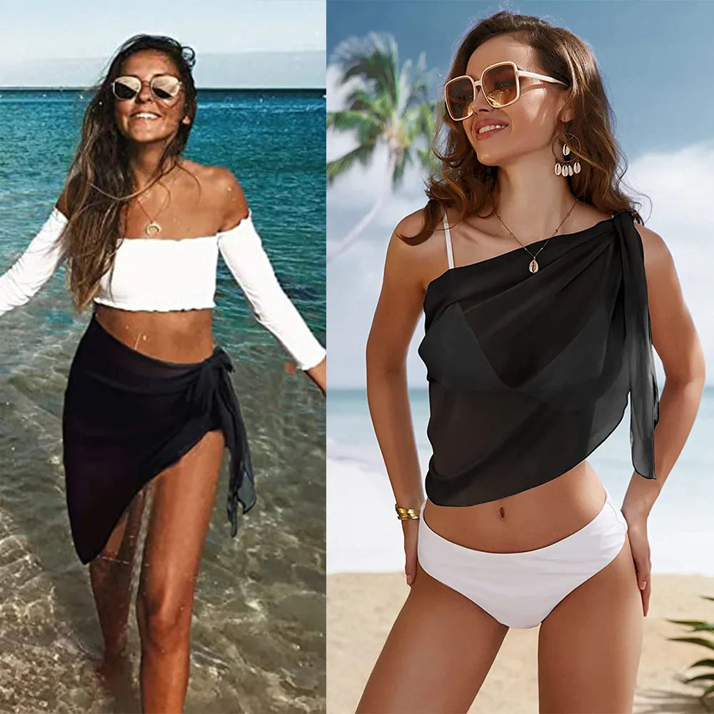 Women's Hollow Out Drawstring Waist Bikini Cover Up Shorts Tie Front Crochet Cover Up Bottom