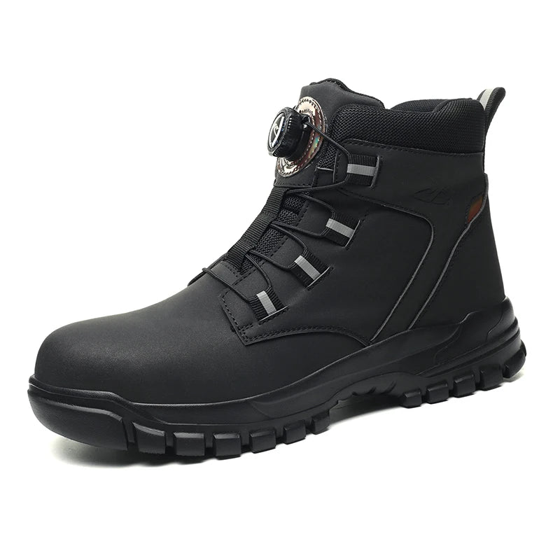 Size 47 48 Winter Work Safety Boots Men Steel Toe Work Shoes Rotating Button Waterproof Protective Men Safety Shoes Footwear