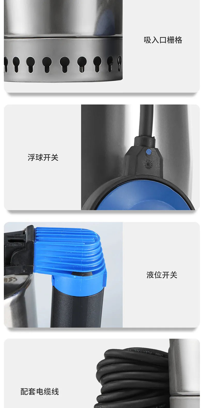 imported submersible sewage pump Unilift KP 150-A automatic float low water level stainless steel
