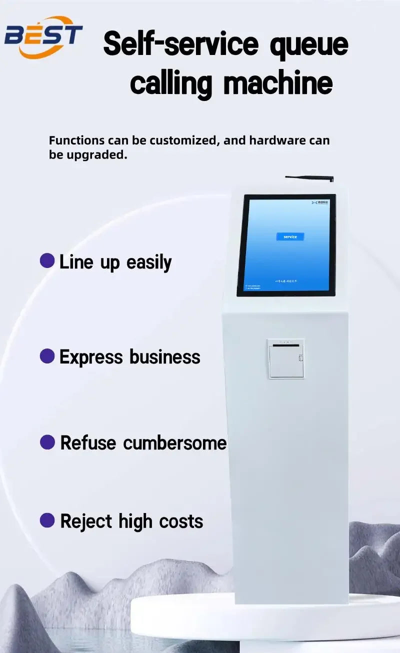 Touch Screen Self-Service Kiosk for Hospital Fastfood Banking Government Queue Management with Token OEM ODM