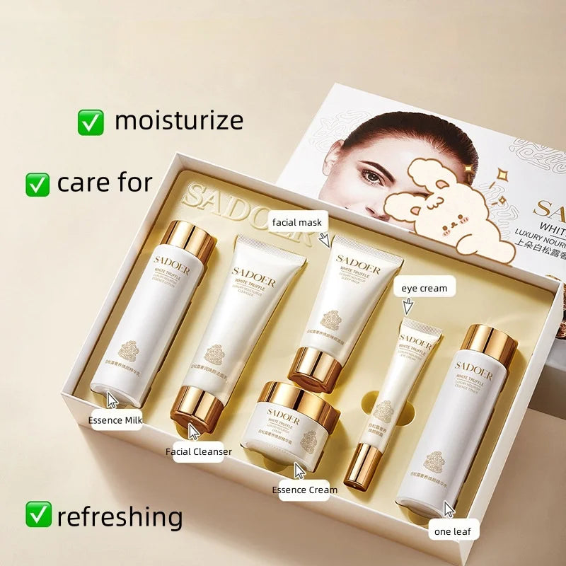 White Truffle Skin Care Six-Piece Set, Rich in Centella Asiatica Extract, Niacinamide and Other Skin-Friendly Ingredients, Paired with Various Beautifying and Moisturizing Ingredients to Replenish the Skin's Moisture, Leaving