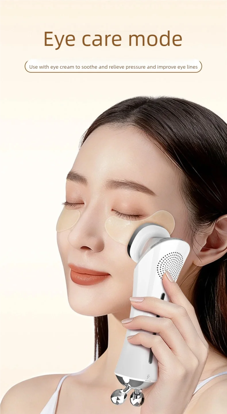EMS Facial Micro-current Beauty Instrument 6Mode Eye Face Lift 3D Roller Massager 3 Colour LED Skin Tighten Massage Beauty Devic