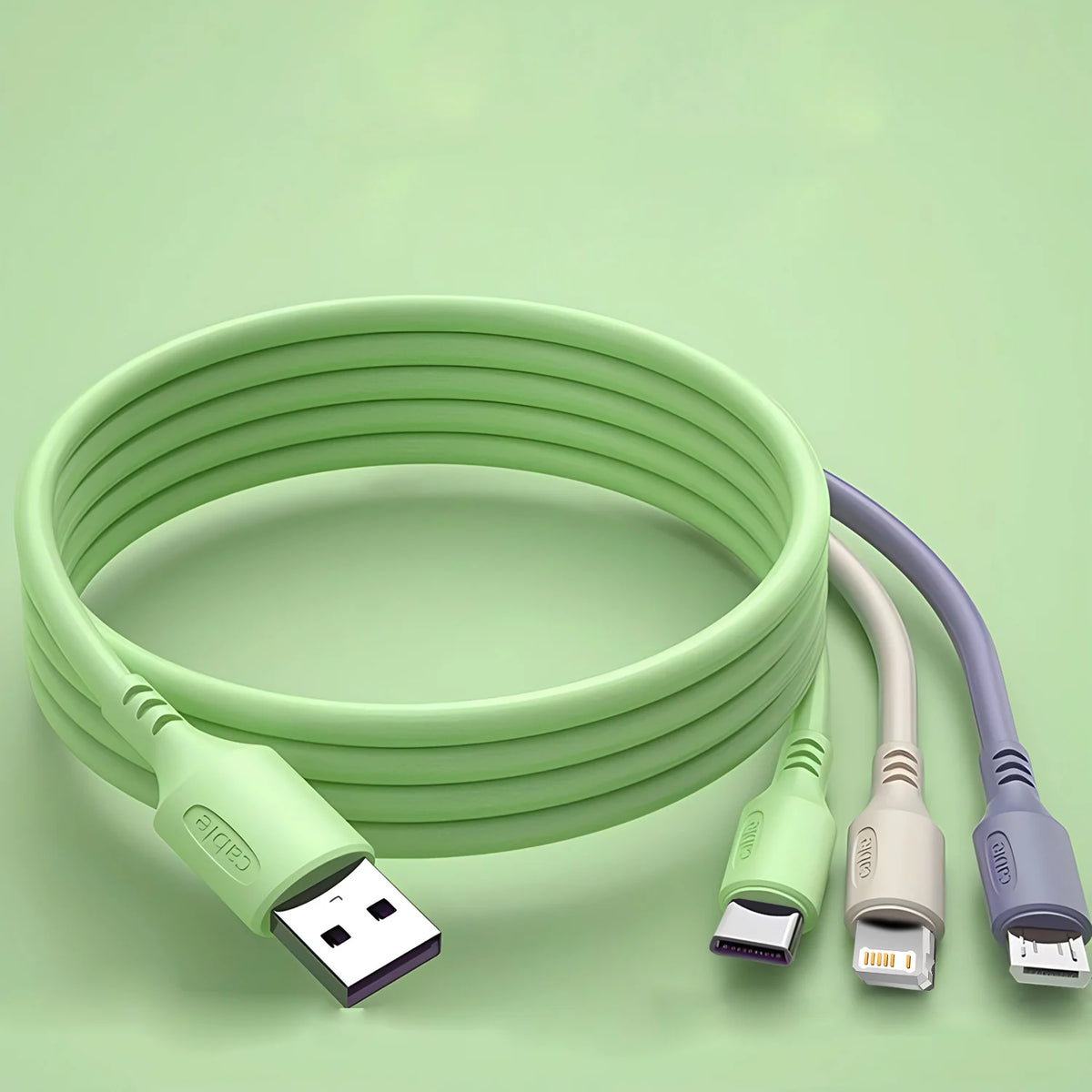 3 In 1 Super Fast Charging Cable For iPhone15 14 13 12 11 X Pro Max Micro USB Type-C Phone Charger USBC Data Cable