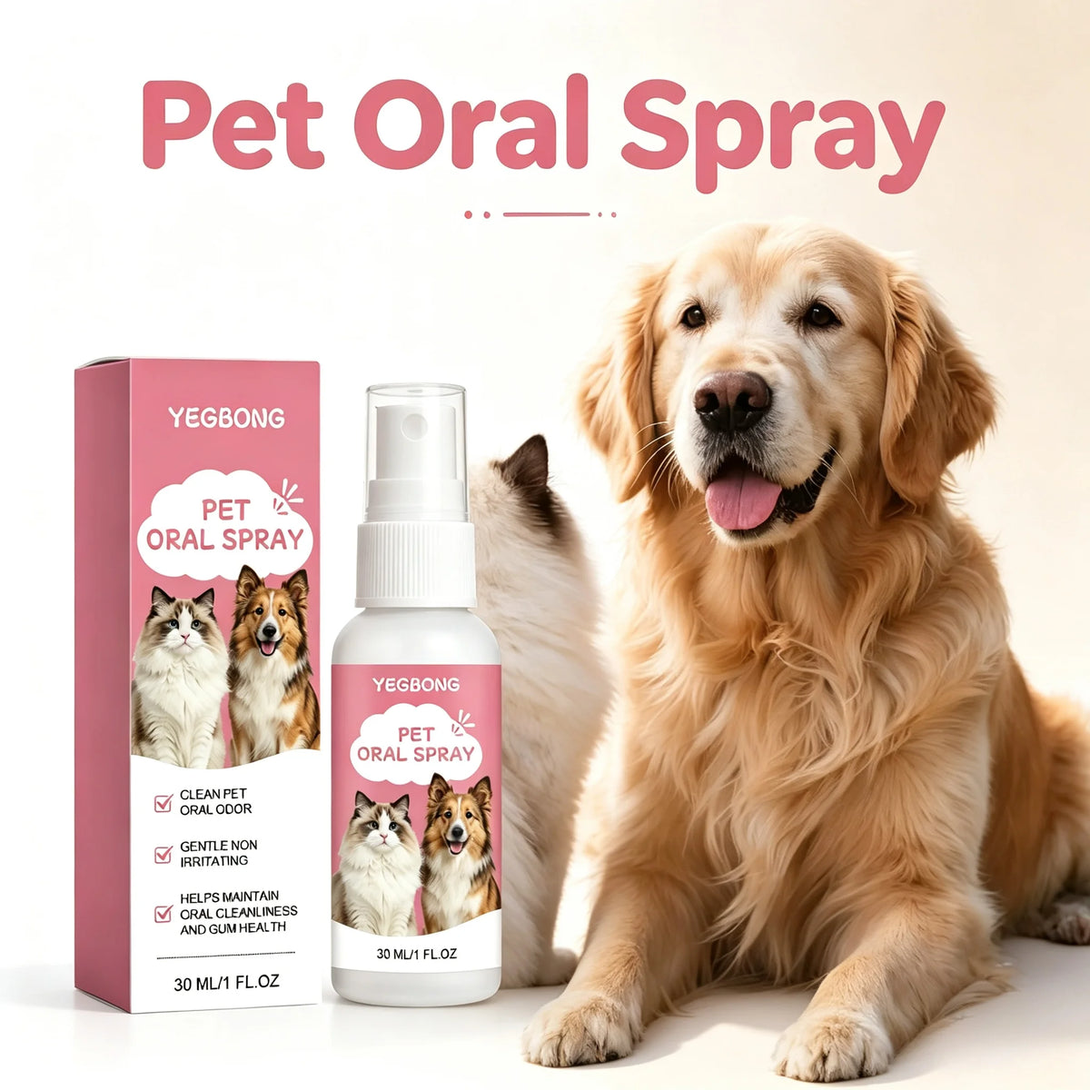 Pet Oral Spray No-Brush Dental Care Instant Breath Fresh Reduce Plaque Tartar Clean Food Residue Dog Cat Teeth Clean Deodorizer