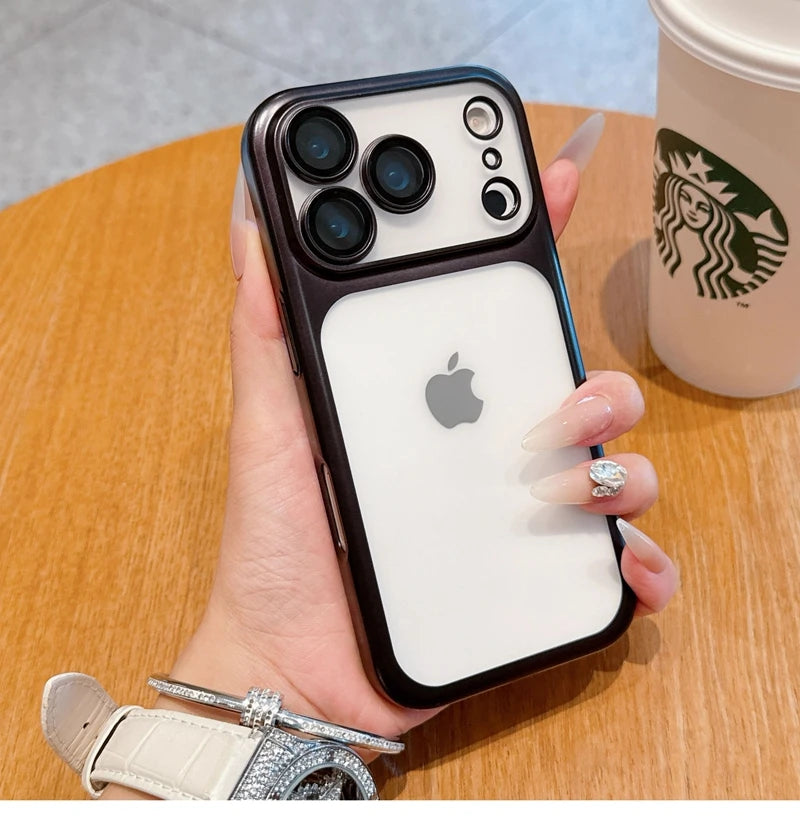 Luxury Soft Matte Phone Case For iPhone 11 12 13 14 15 16 17 18 Pro Max Plus Air Electroplating Silicone Bumper Back Cases Cover